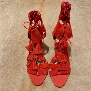 Loeffler Randall Red Tassel Sandal